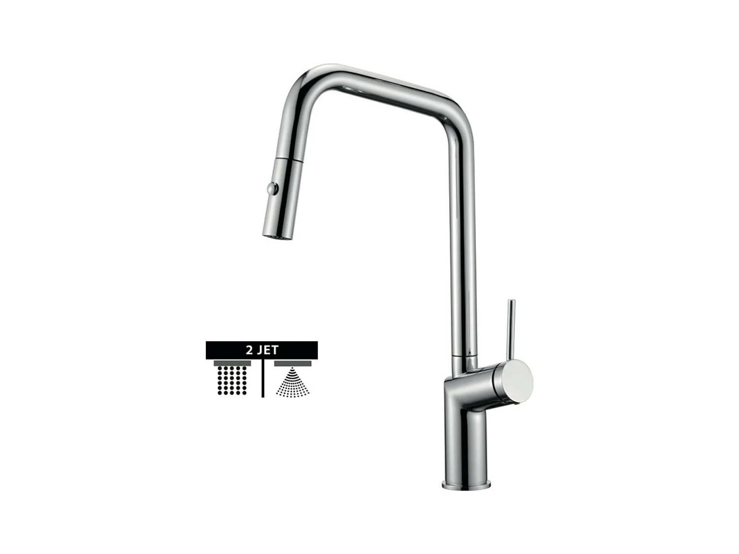 Mitigeur Évier Cuisine avec douchette extractible chromé - Design moderne – BONN IMEX