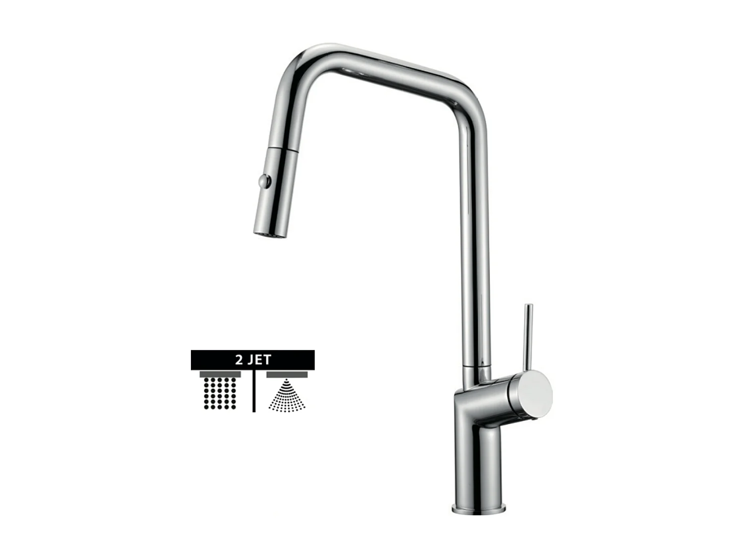 Mitigeur Évier Cuisine avec douchette extractible chromé - Design moderne – BONN IMEX