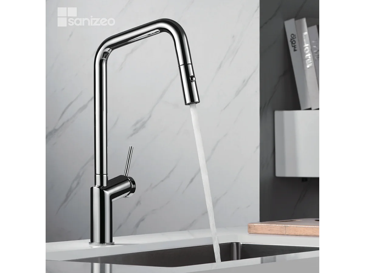 Mitigeur Évier Cuisine avec douchette extractible chromé - Design moderne – BONN IMEX