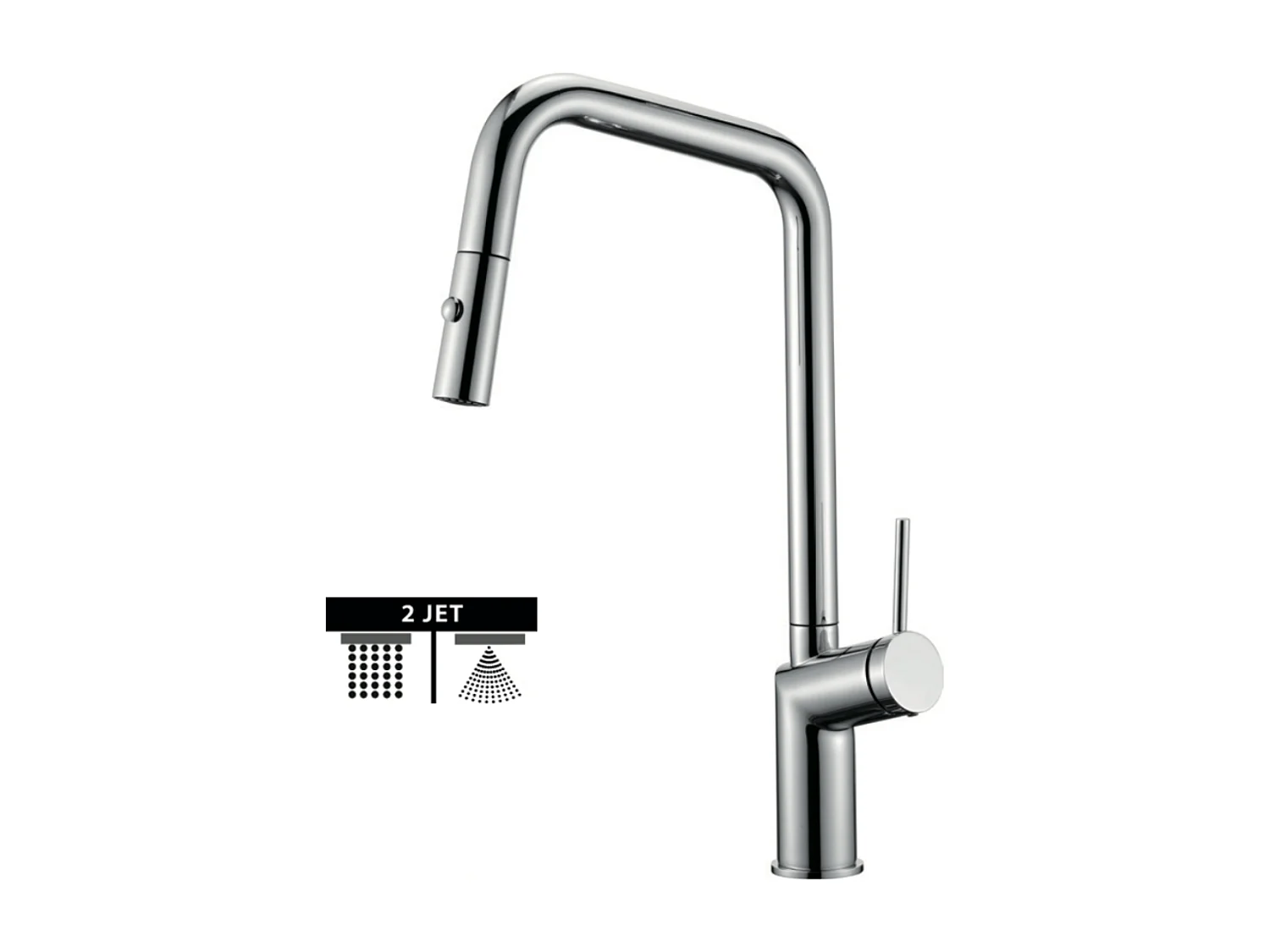 Mitigeur Évier Cuisine avec douchette extractible chromé - Design moderne – BONN IMEX