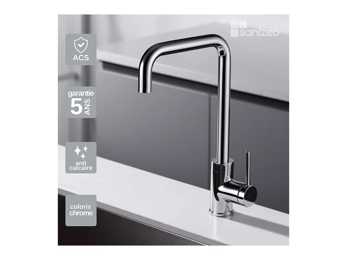 Mitigeur Évier Cuisine chromé - Design moderne – LOIRA IMEX