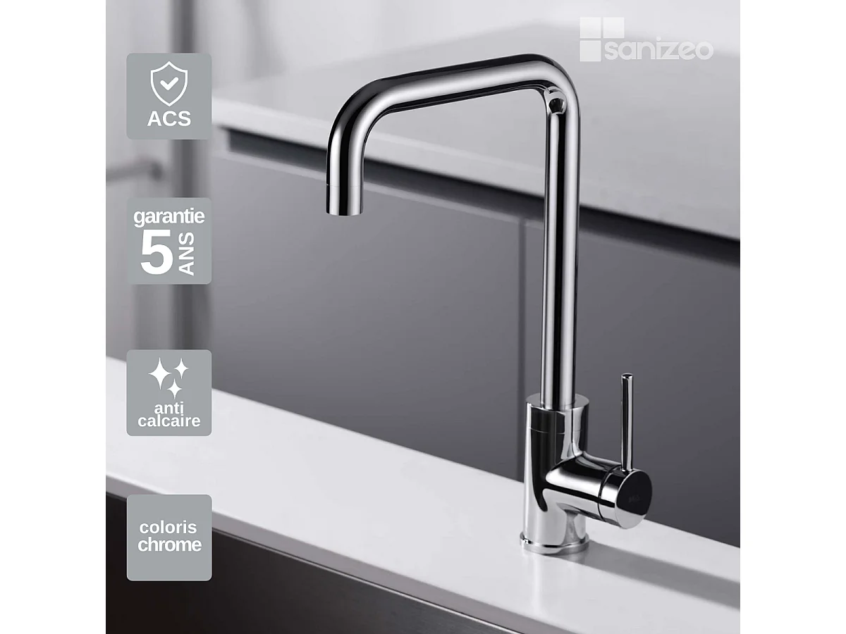 Mitigeur Évier Cuisine chromé - Design moderne – LOIRA IMEX