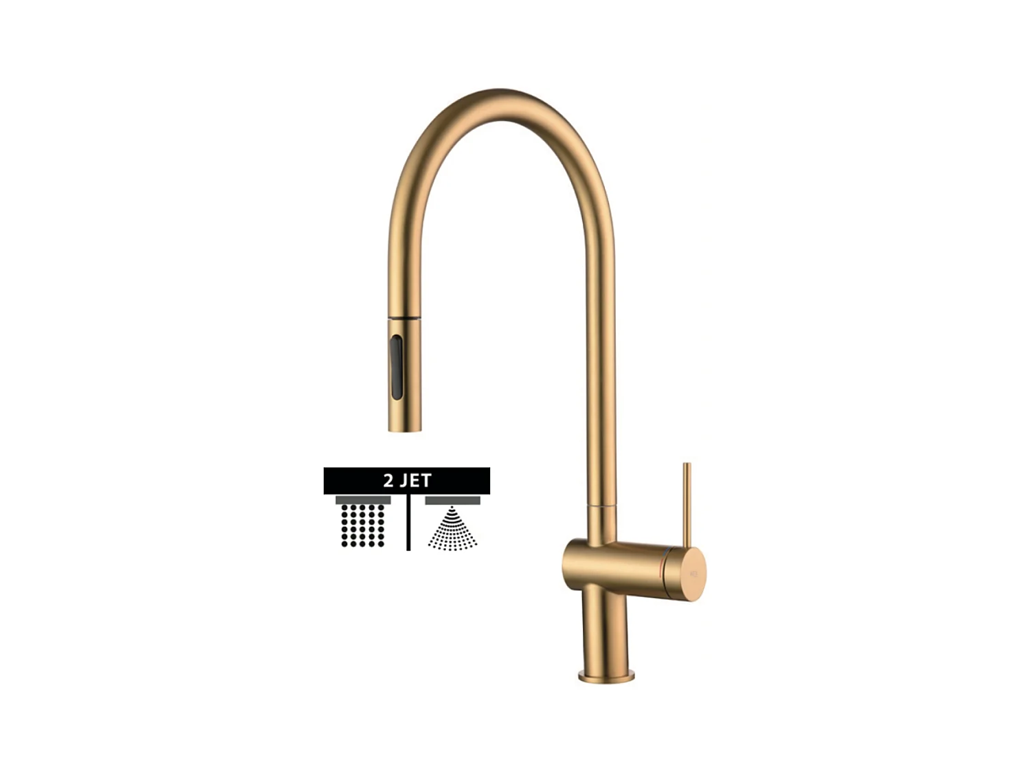 Mitigeur Évier Cuisine avec douchette extractible or brossé - Design moderne – BERNA IMEX