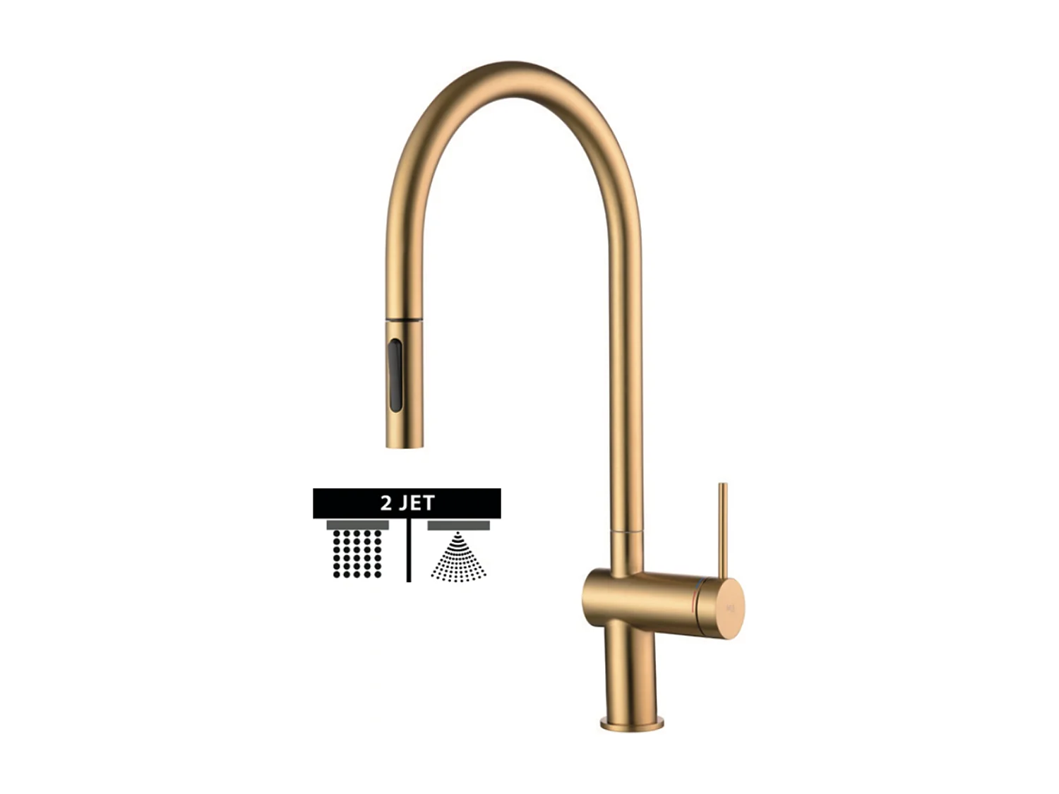 Mitigeur Évier Cuisine avec douchette extractible or brossé - Design moderne – BERNA IMEX