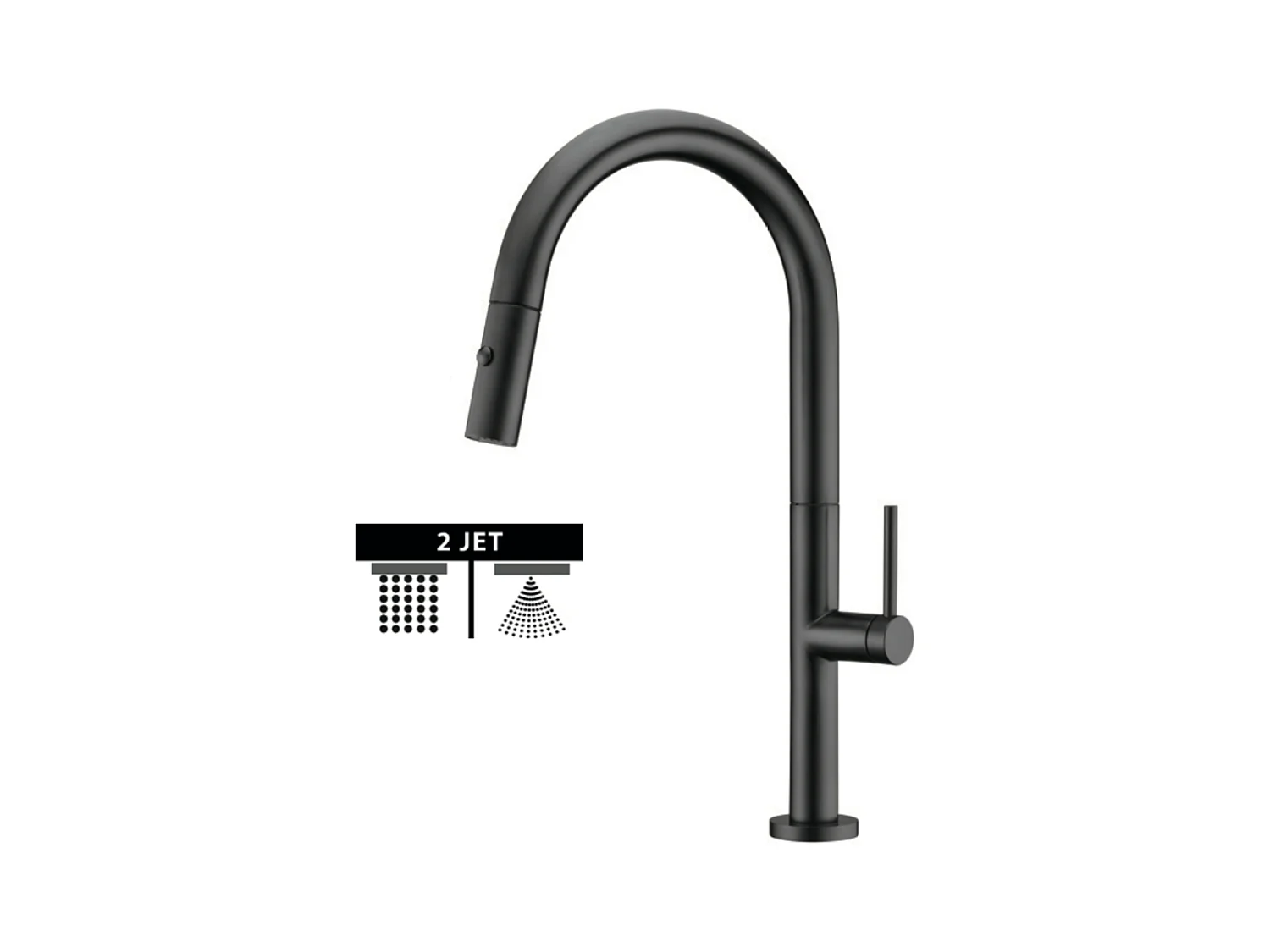 Mitigeur Évier Cuisine avec douchette extractible noir mat - Design moderne – SAMOA IMEX