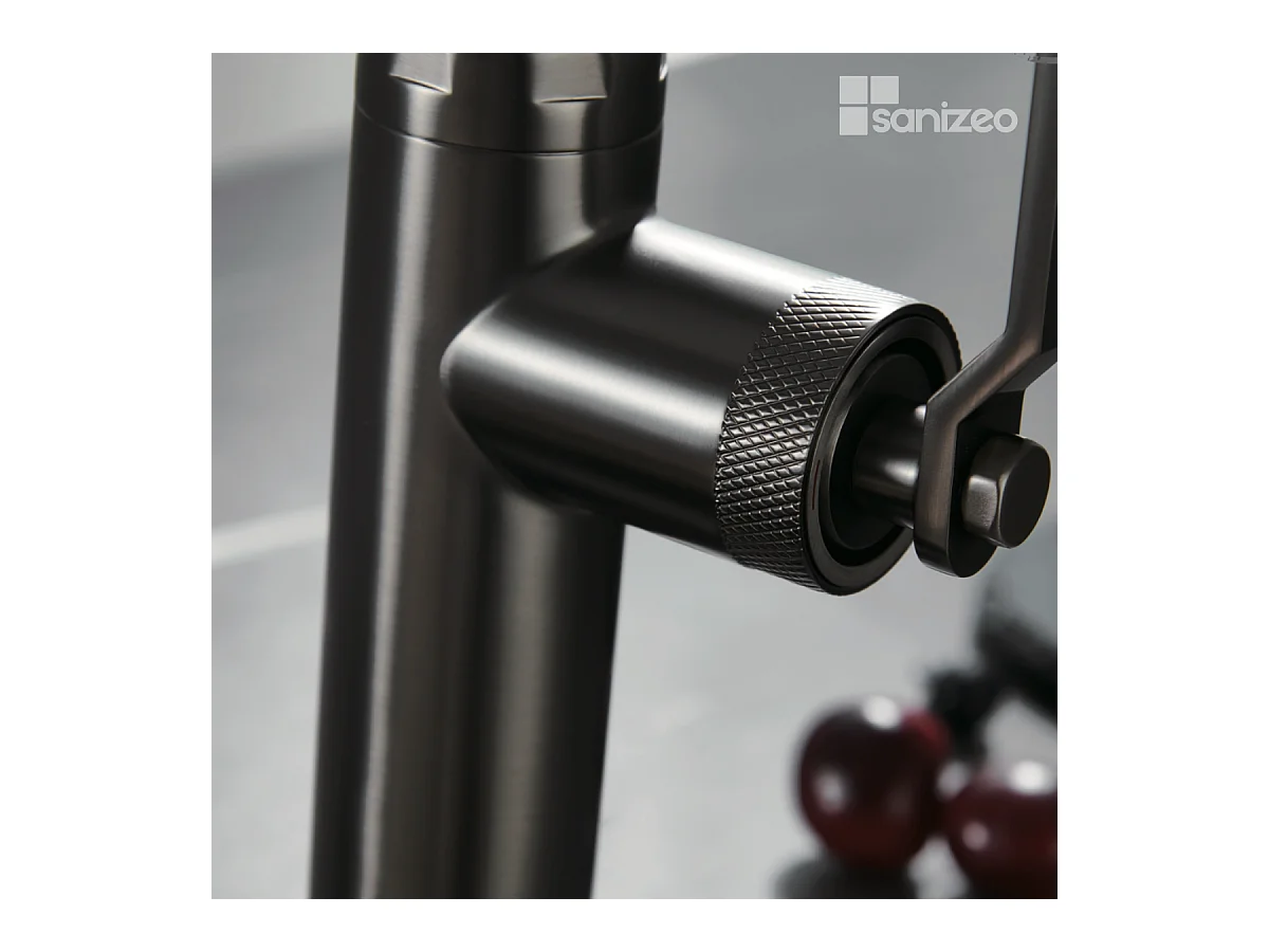 Mitigeur Évier Cuisine avec douchette extractible noir métal - Design moderne – NIZA IMEX