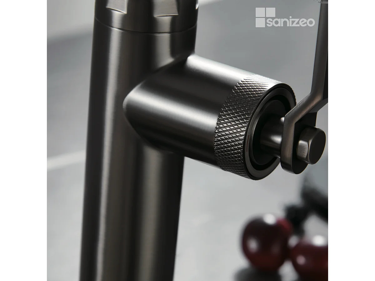 Mitigeur Évier Cuisine avec douchette extractible noir métal - Design moderne – NIZA IMEX