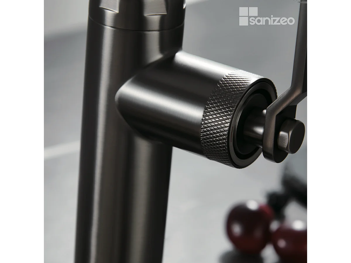 Mitigeur Évier Cuisine avec douchette extractible noir métal - Design moderne – NIZA IMEX