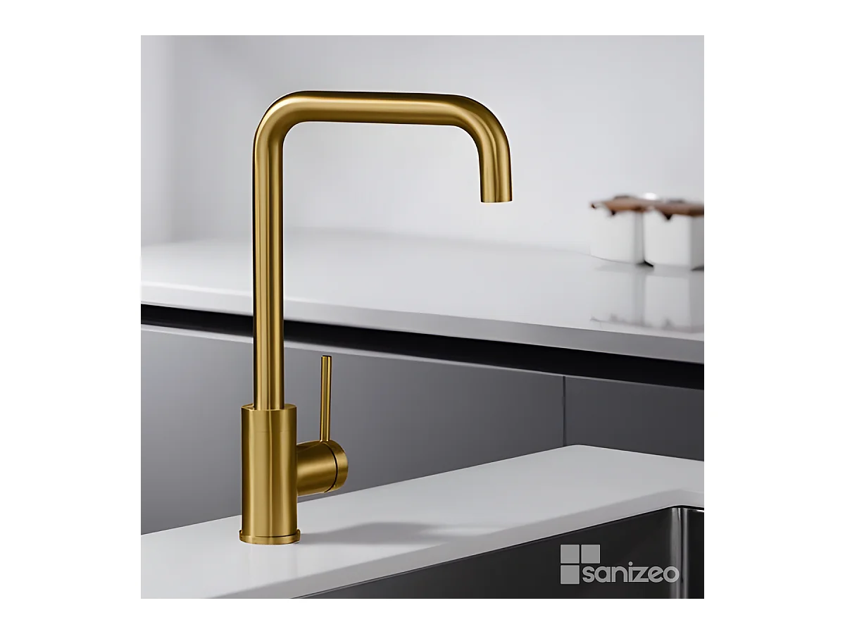 Mitigeur Évier Cuisine or brossé - Design moderne – LOIRA IMEX