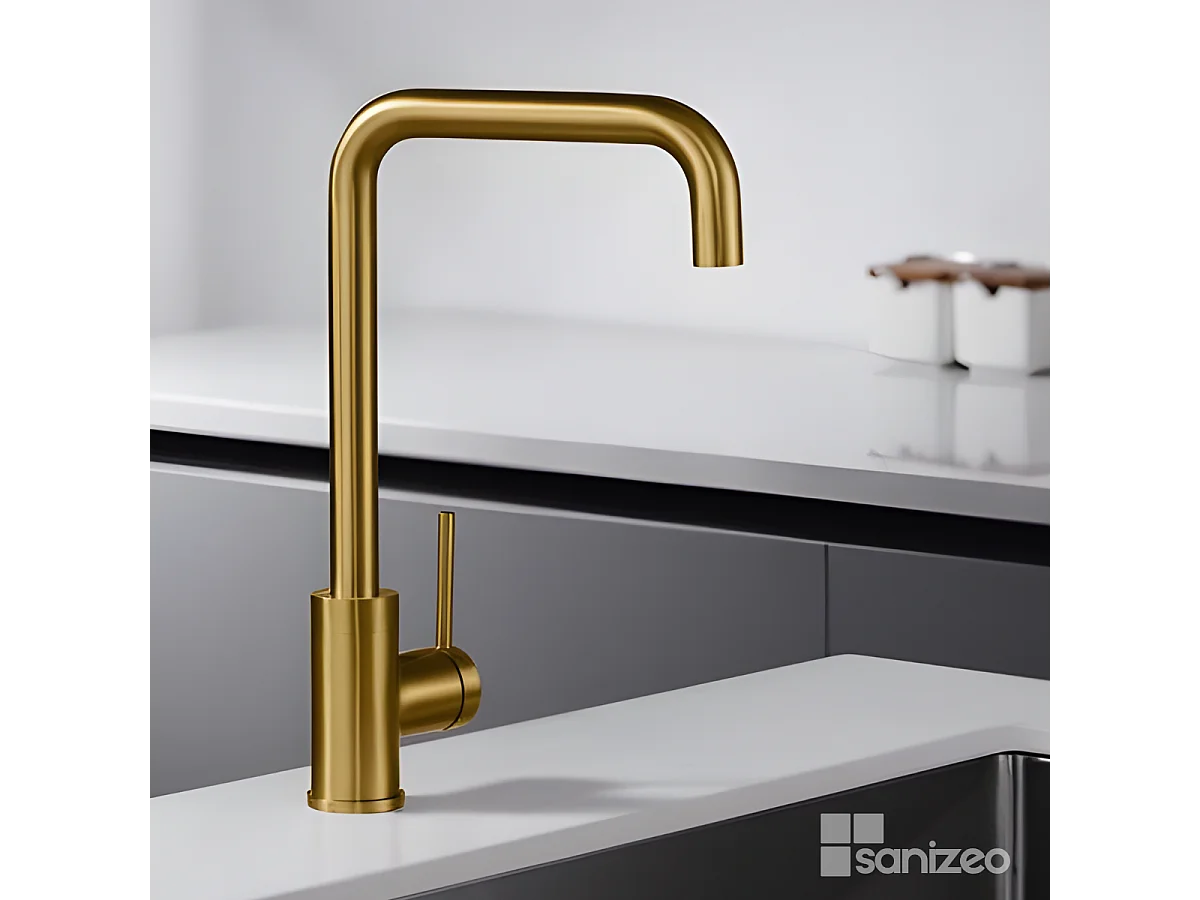 Mitigeur Évier Cuisine or brossé - Design moderne – LOIRA IMEX