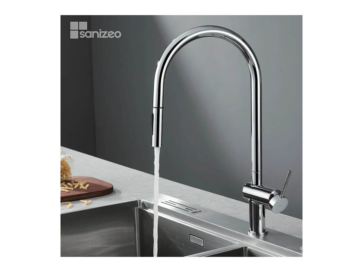 Mitigeur Évier Cuisine avec douchette extractible chromé - Design moderne – BERNA IMEX