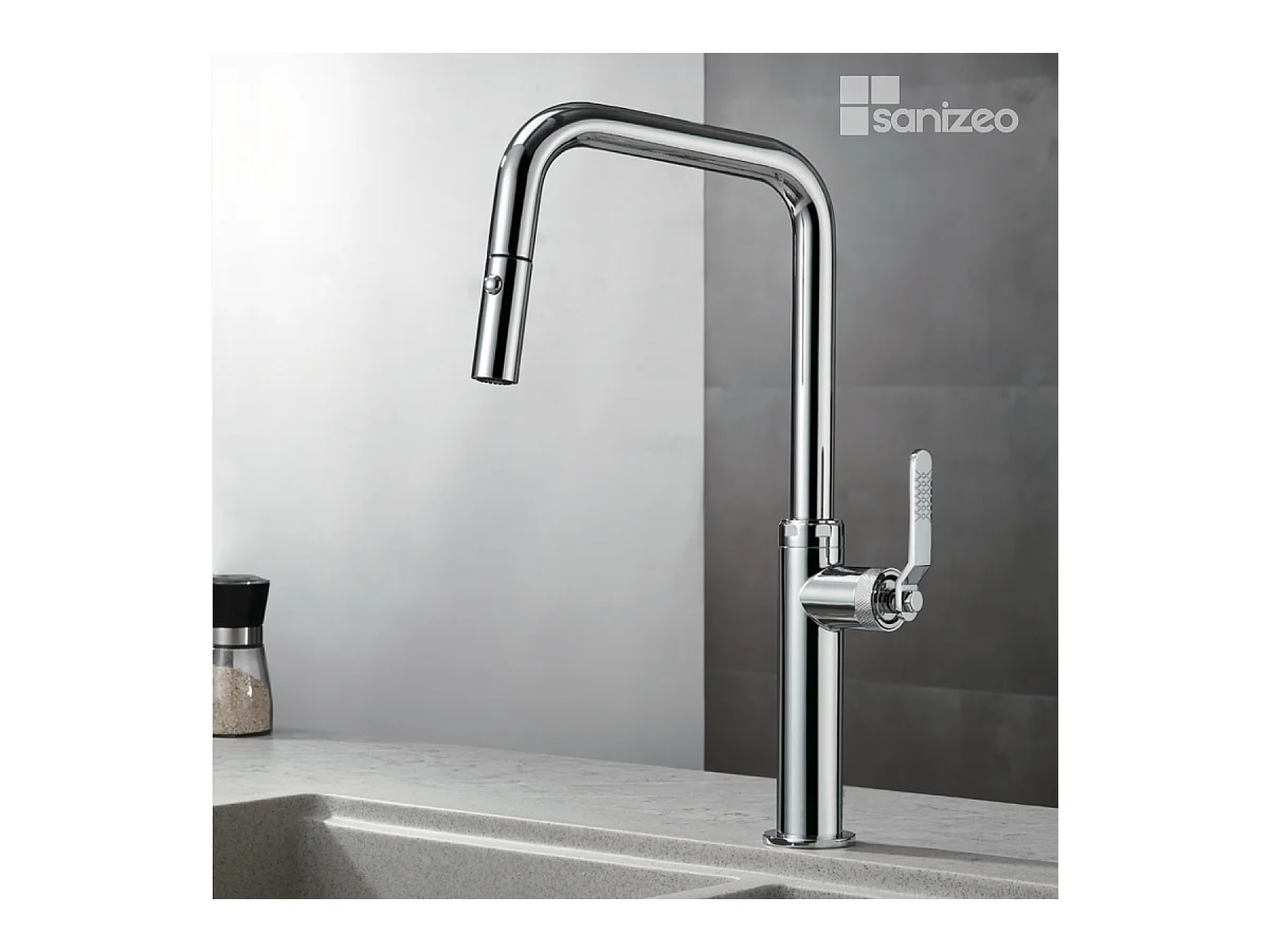 Mitigeur Évier Cuisine avec douchette extractible chromé - Design moderne – NIZA IMEX