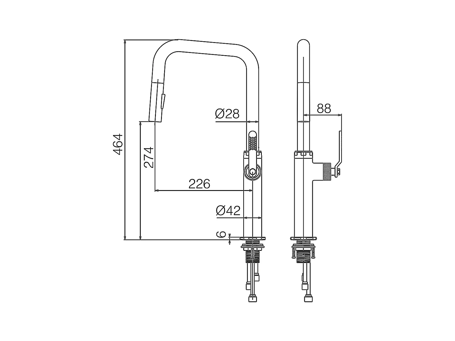 Mitigeur Évier Cuisine avec douchette extractible chromé - Design moderne – NIZA IMEX