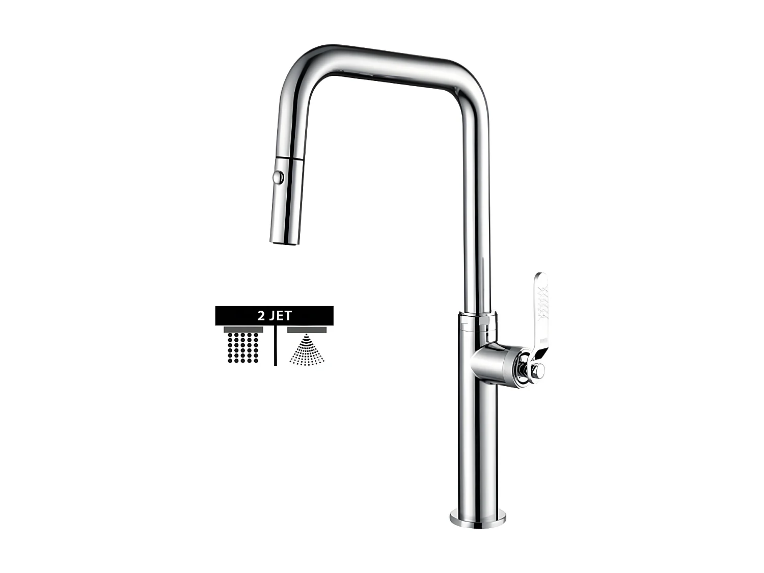 Mitigeur Évier Cuisine avec douchette extractible chromé - Design moderne – NIZA IMEX