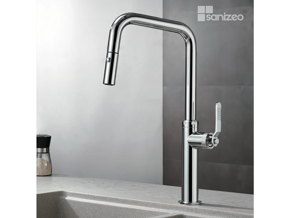 Mitigeur Évier Cuisine avec douchette extractible chromé - Design moderne – NIZA IMEX