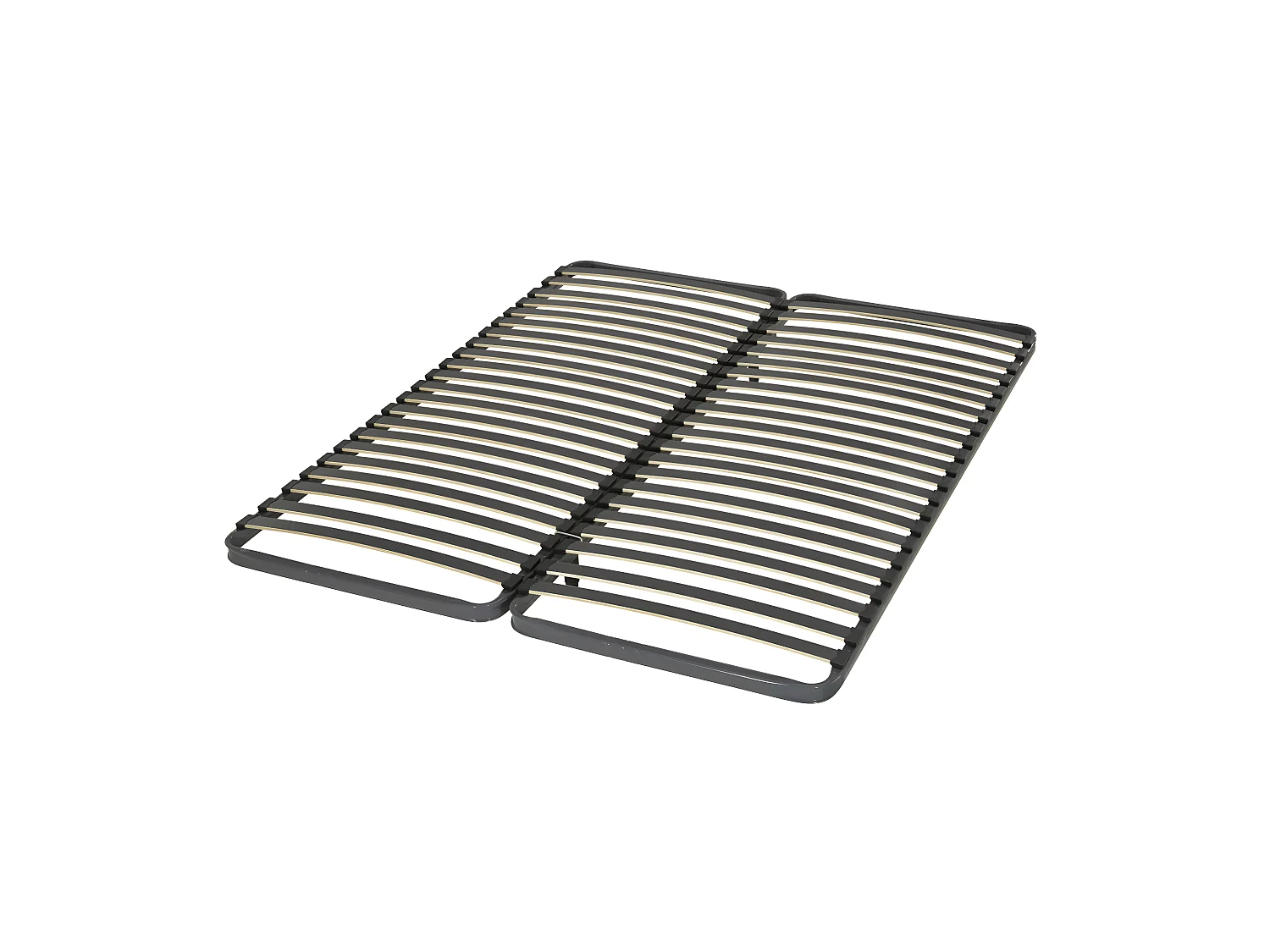 Ensemble de 2 sommiers 70x190 cm metal noir MIRA