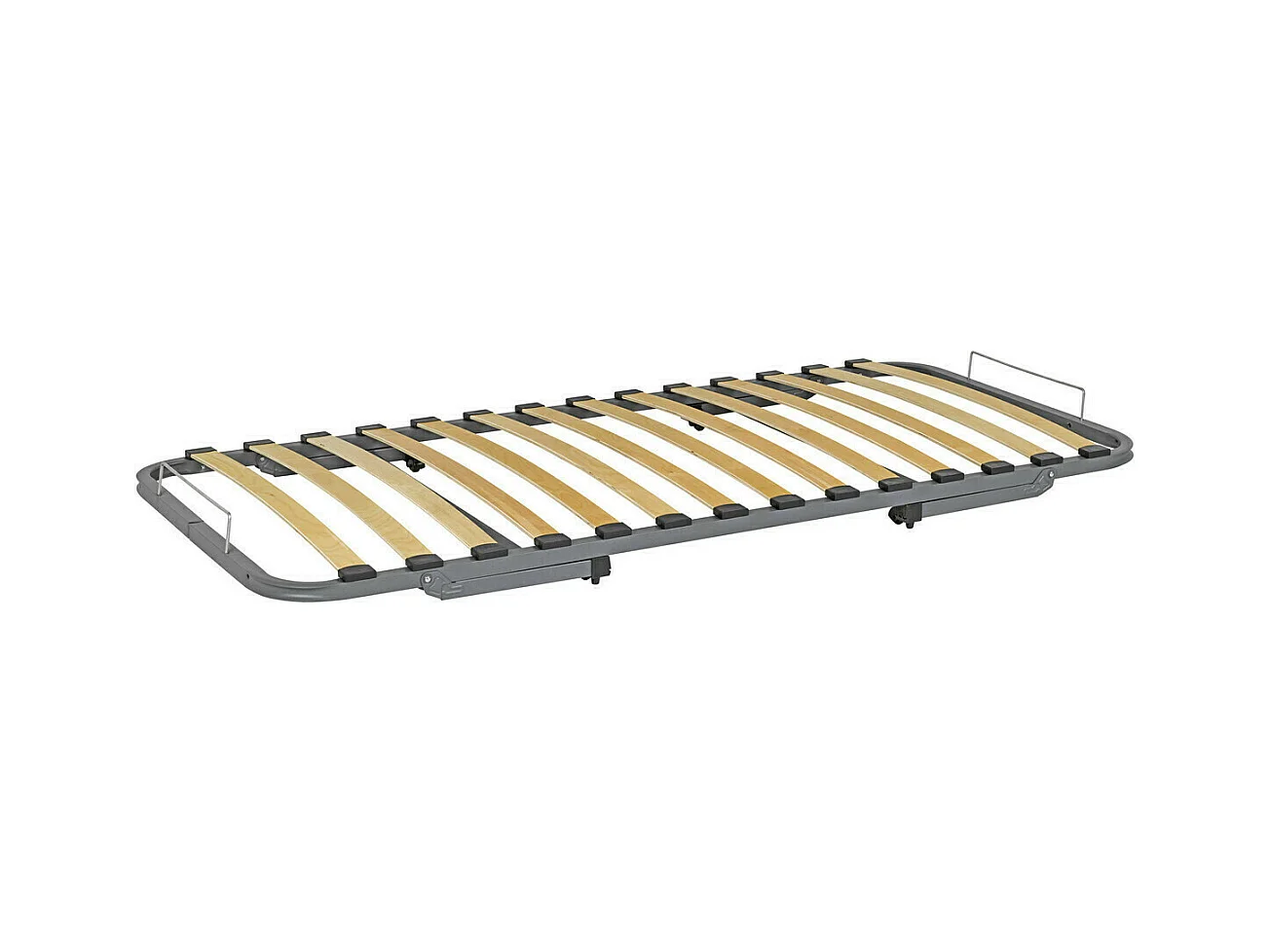 Sommier gigogne avec façade 2 mains 90x200 cm bois massif blanc MAKURIA