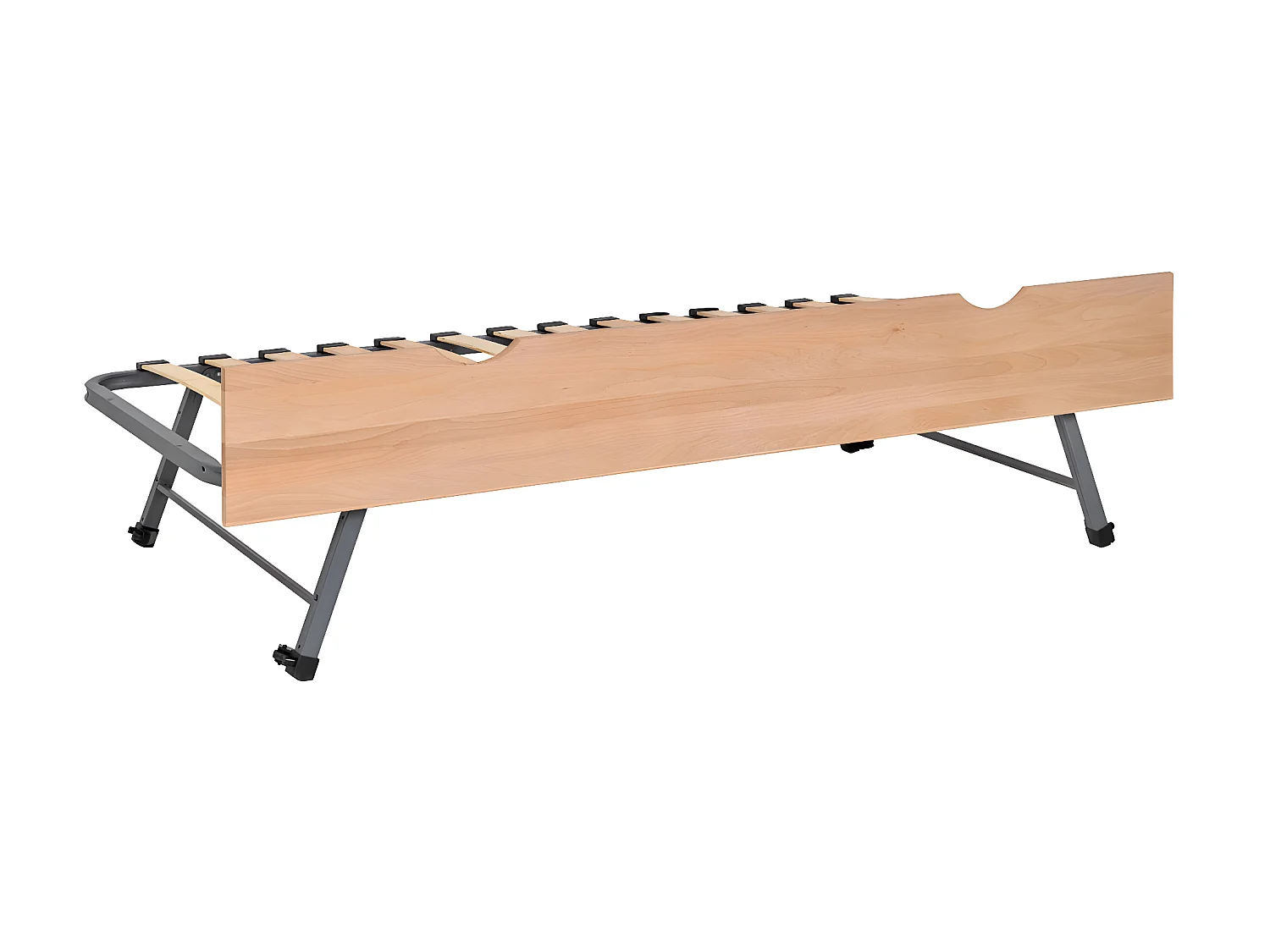 Ensemble sommier gigogne avec façade 90x190 cm panneaux de fibres bois naturel KALA