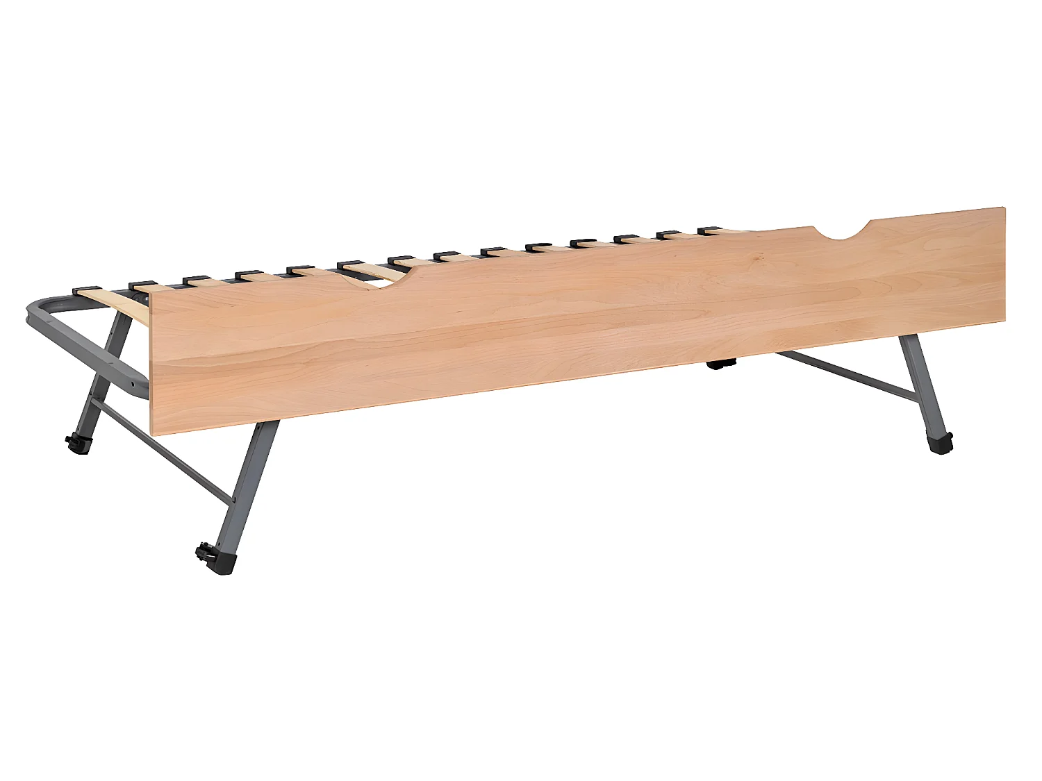 Ensemble sommier gigogne avec façade 80x190 cm panneaux de fibres bois naturel KALA