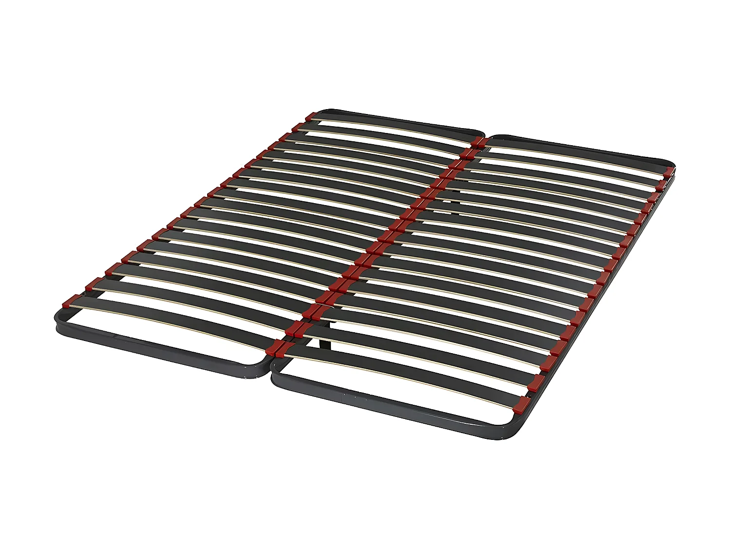 Ensemble de 2 sommiers 80x200 cm metal noir CLAVA