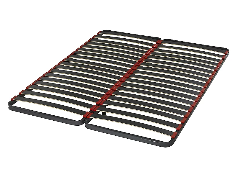 Ensemble de 2 sommiers 80x200 cm metal noir CLAVA