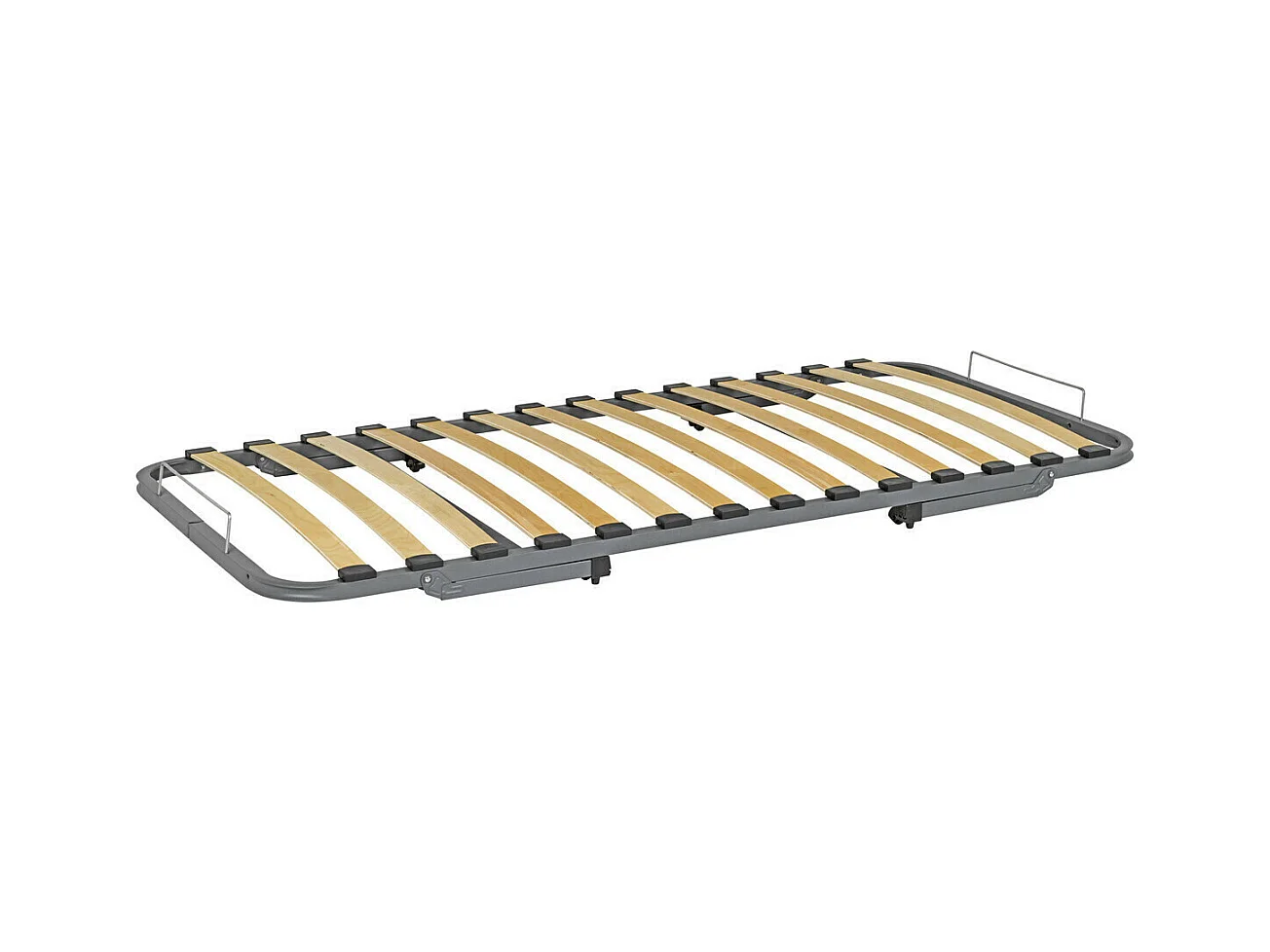 Sommier gigogne avec façade 2 mains 90x190 cm bois massif blanc MAKURIA