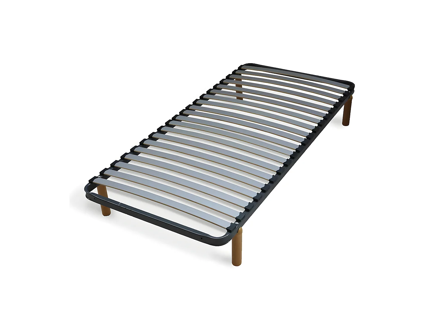 Sommier avec pieds 90x200 cm metal gris MIRA