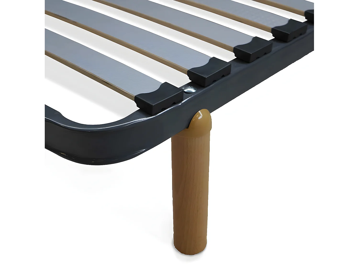 Sommier avec pieds 90x200 cm metal gris MIRA