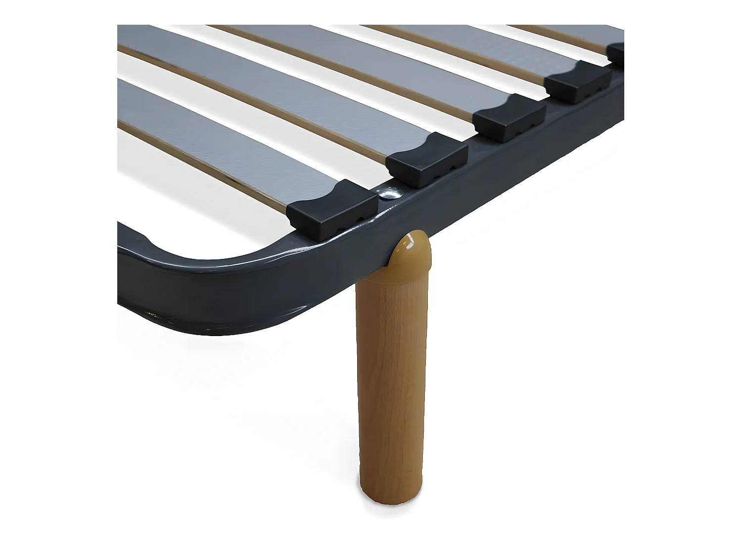 Sommier avec pieds 90x190 cm metal gris MIRA