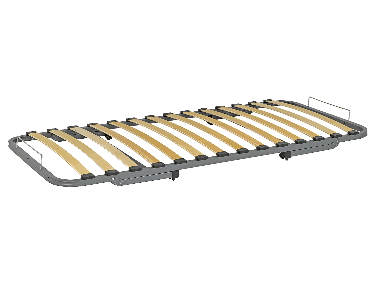 Sommier gigogne avec façade 2 mains 90x200 cm bois massif bois naturel MAKURIA