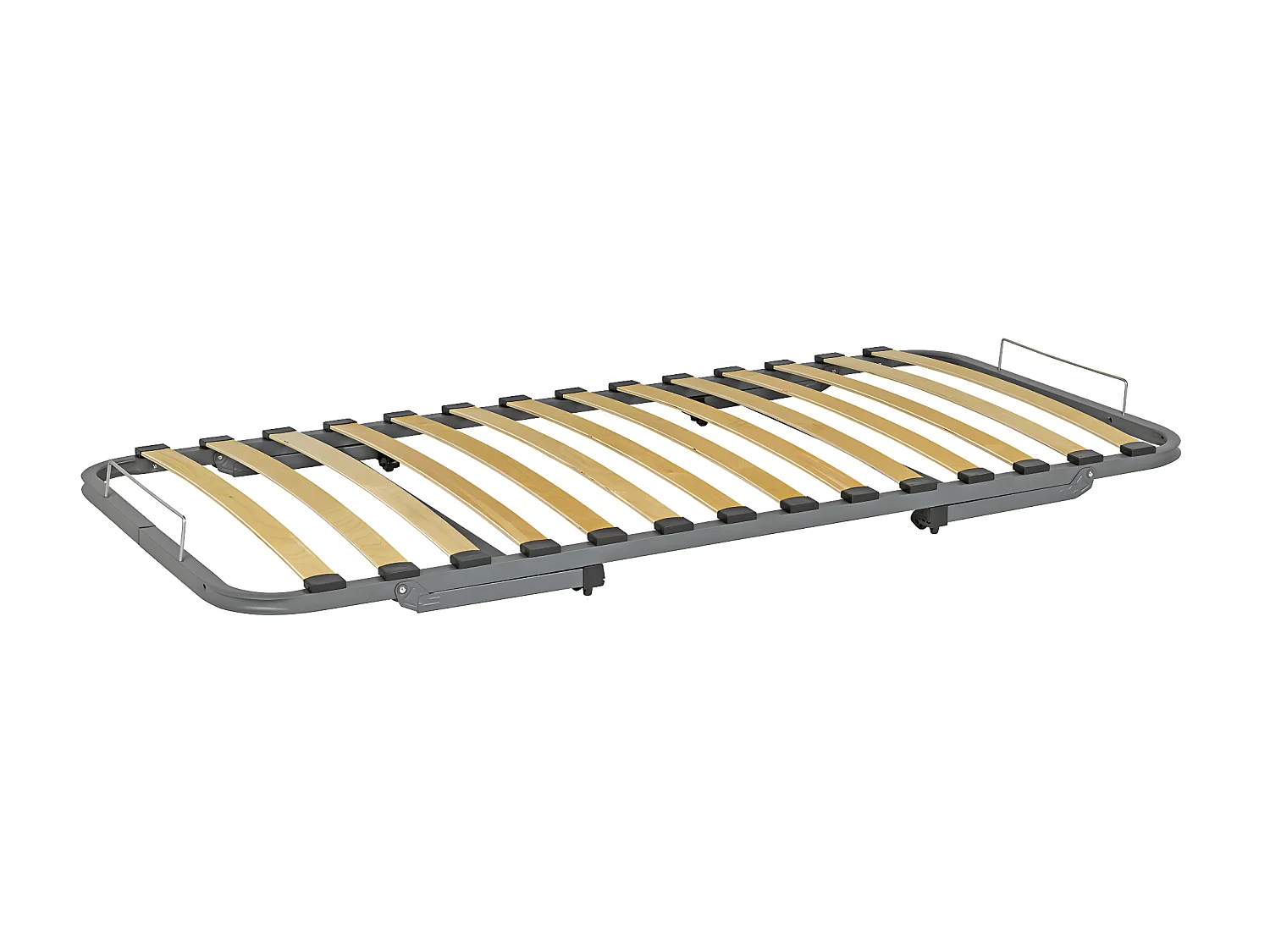 Sommier gigogne avec façade 2 mains 90x190 cm bois massif bois naturel MAKURIA