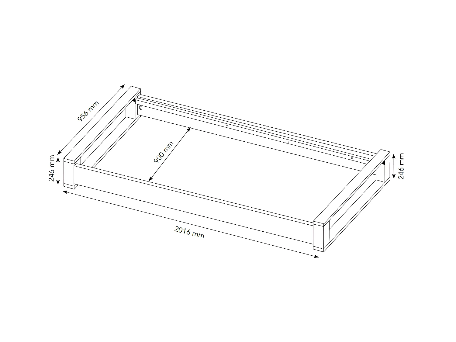 Pack lit empilable avec matelas 90x190 cm bois massif bois POKA