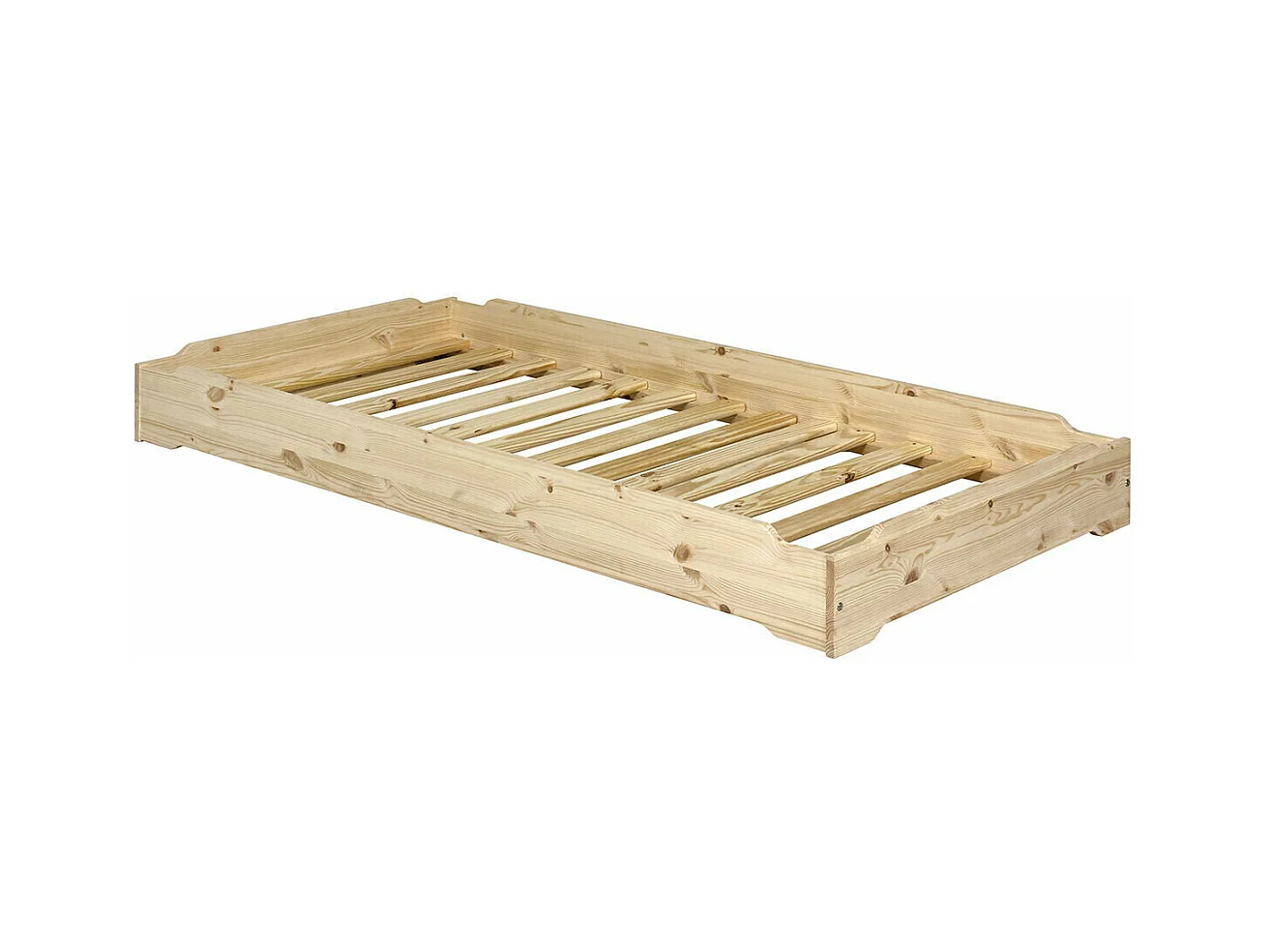 Pack 2 lits empilables 90x190 cm bois massif bois naturel JELLY