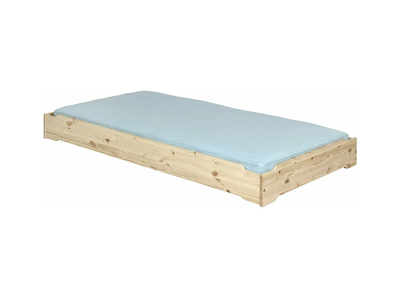 Pack 2 lits empilables 90x190 cm bois massif bois naturel JELLY
