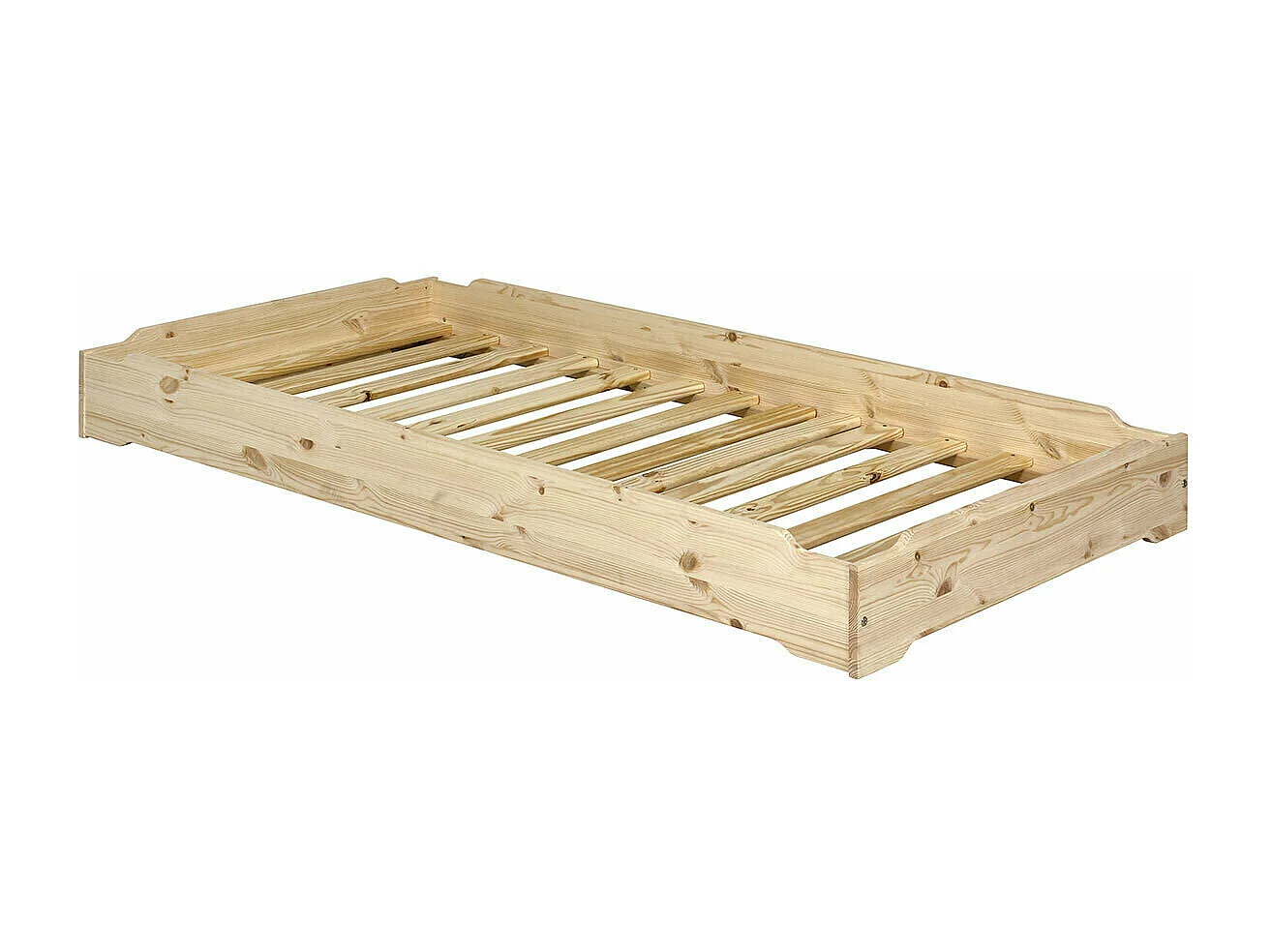 Pack 2 lits empilables 90x190 cm bois massif bois naturel JELLY