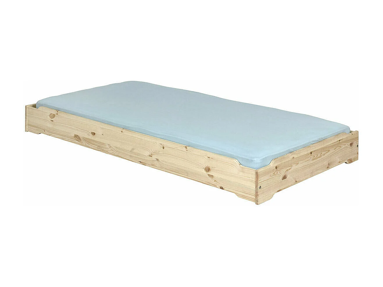 Pack 2 lits empilables 90x190 cm bois massif bois naturel JELLY