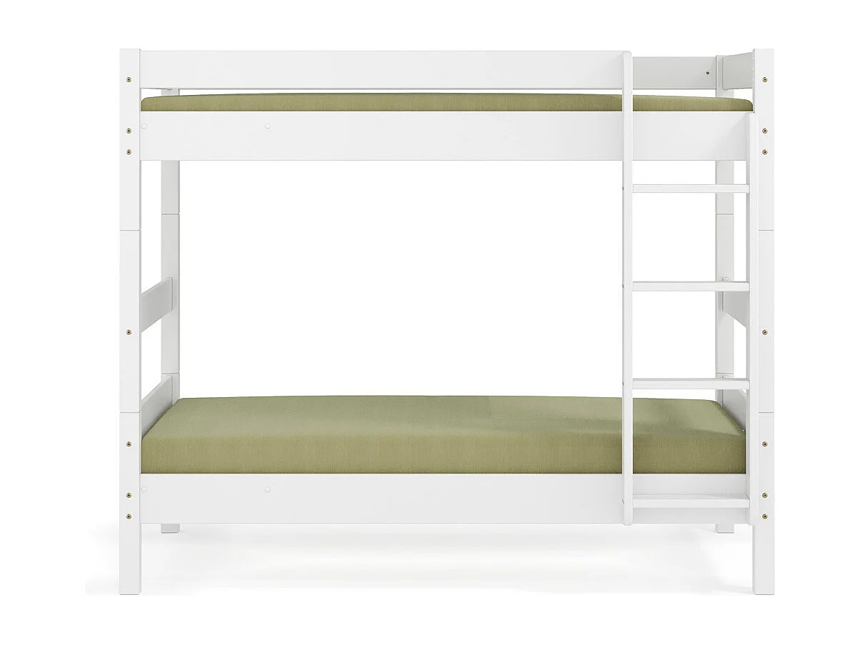 Lit superposé séparable 80x190 cm bois massif blanc AARON