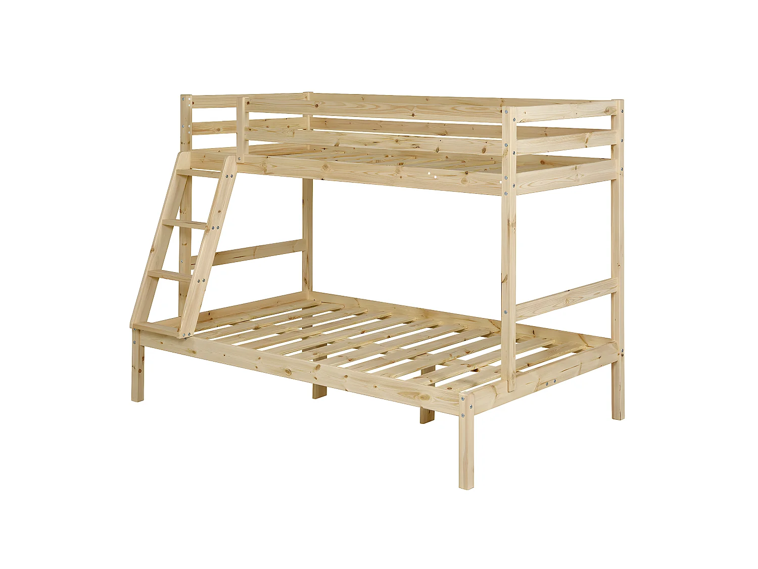 Lit superposé 140x190 cm bois massif bois naturel JULIAN