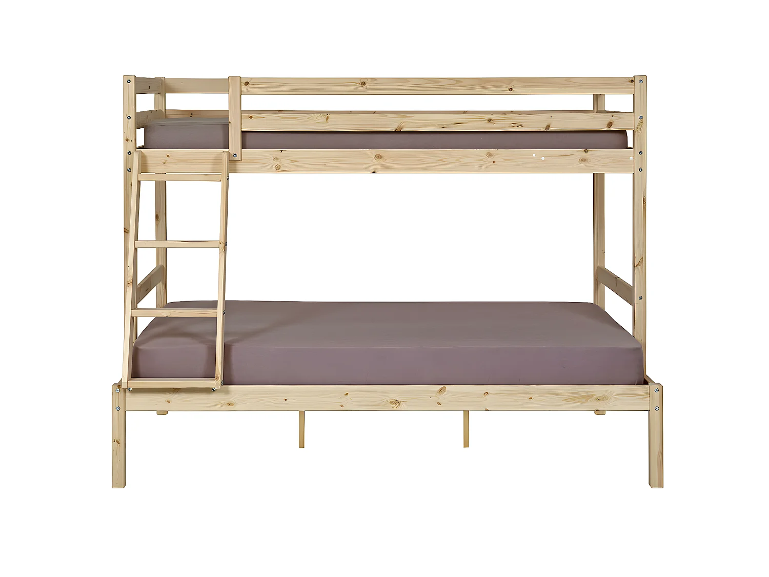 Lit superposé 140x190 cm bois massif bois naturel JULIAN