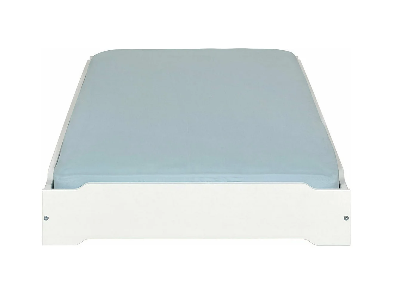 Pack 2 lits empilables 90x190 cm bois massif blanc JELLY