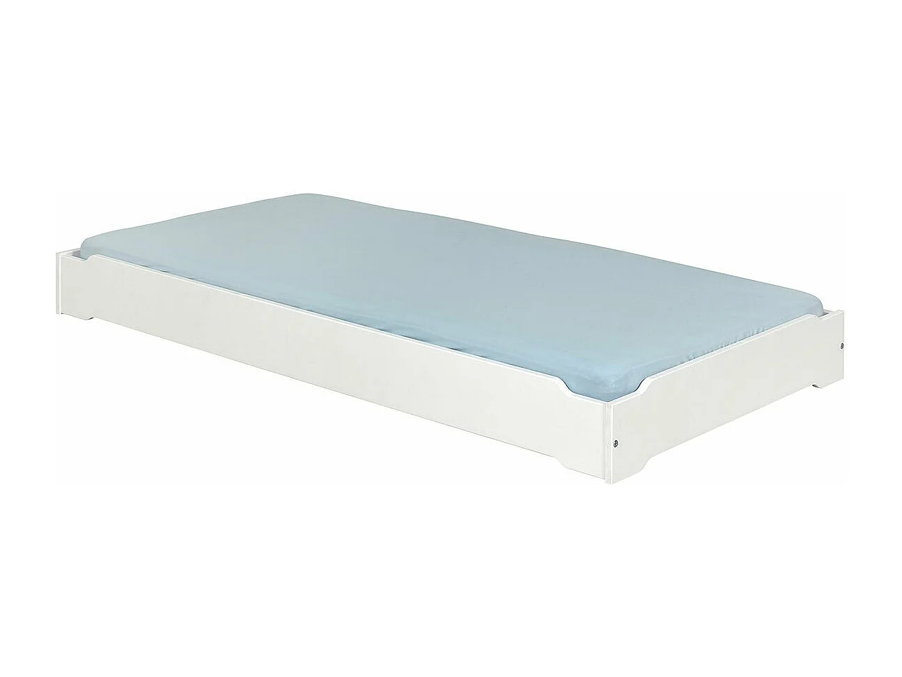 Pack 2 lits empilables 90x190 cm bois massif blanc JELLY