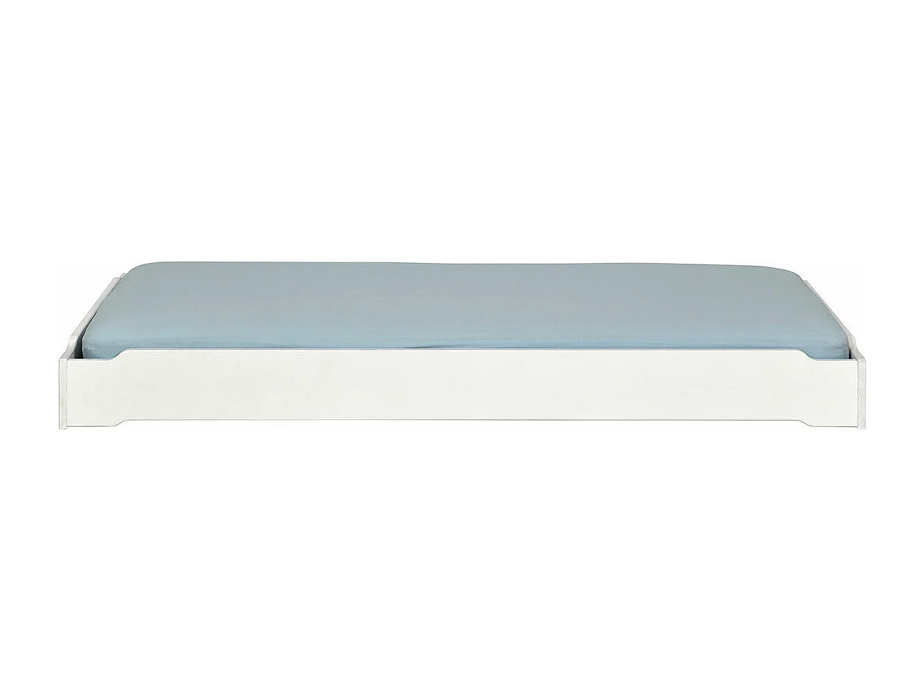 Pack 2 lits empilables 90x190 cm bois massif blanc JELLY