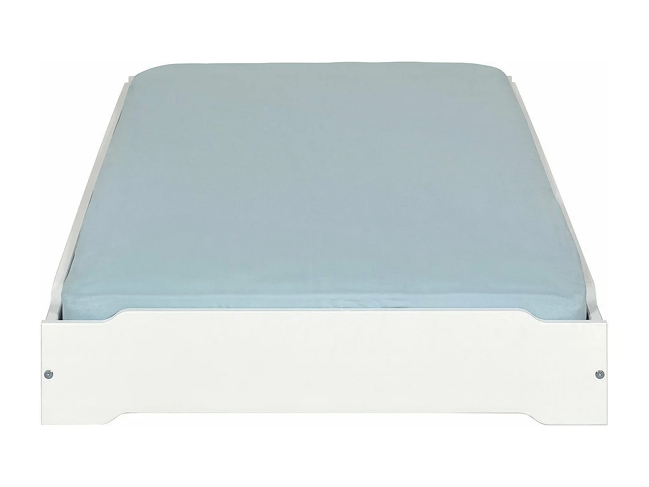 Pack 2 lits empilables 90x190 cm bois massif blanc JELLY