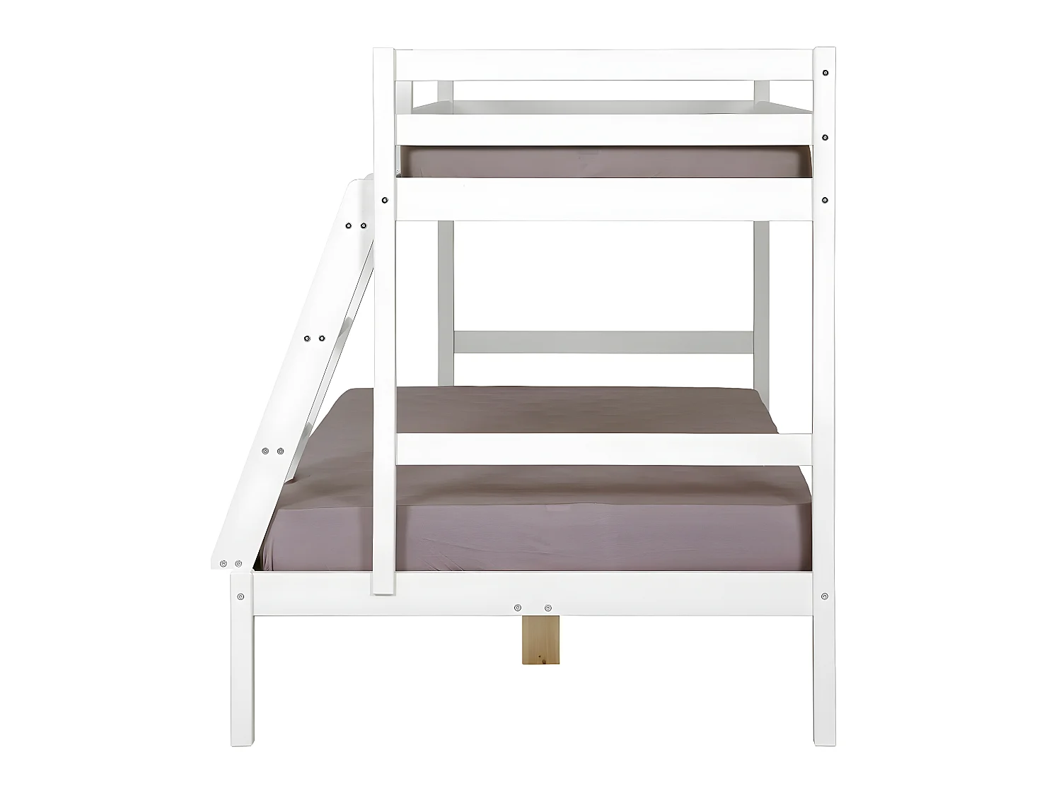 Pack lit superposé avec 2 matelas 140x190 cm bois massif blanc JULIAN