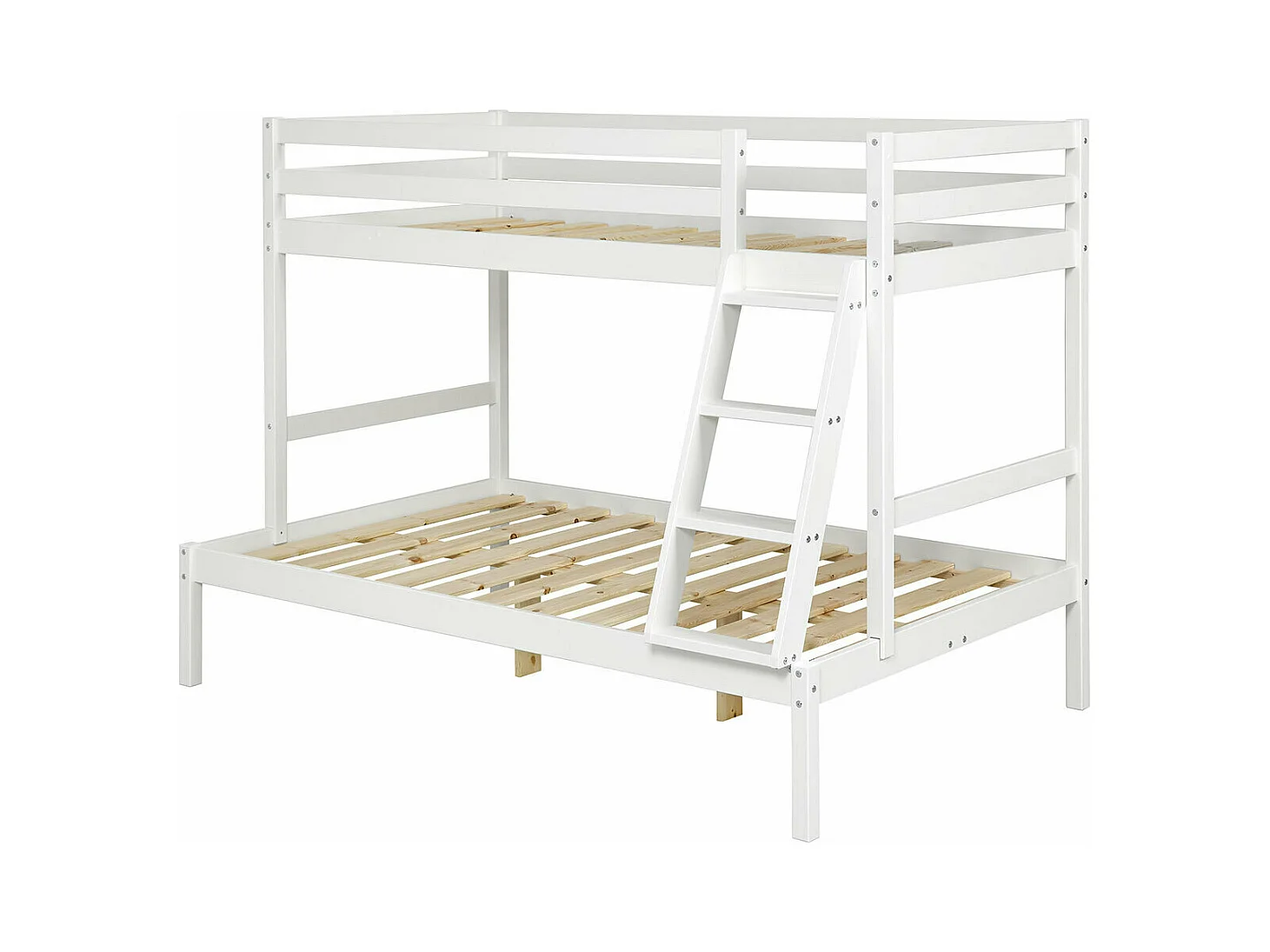 Lit superposé 140x190 cm bois massif blanc JULIAN