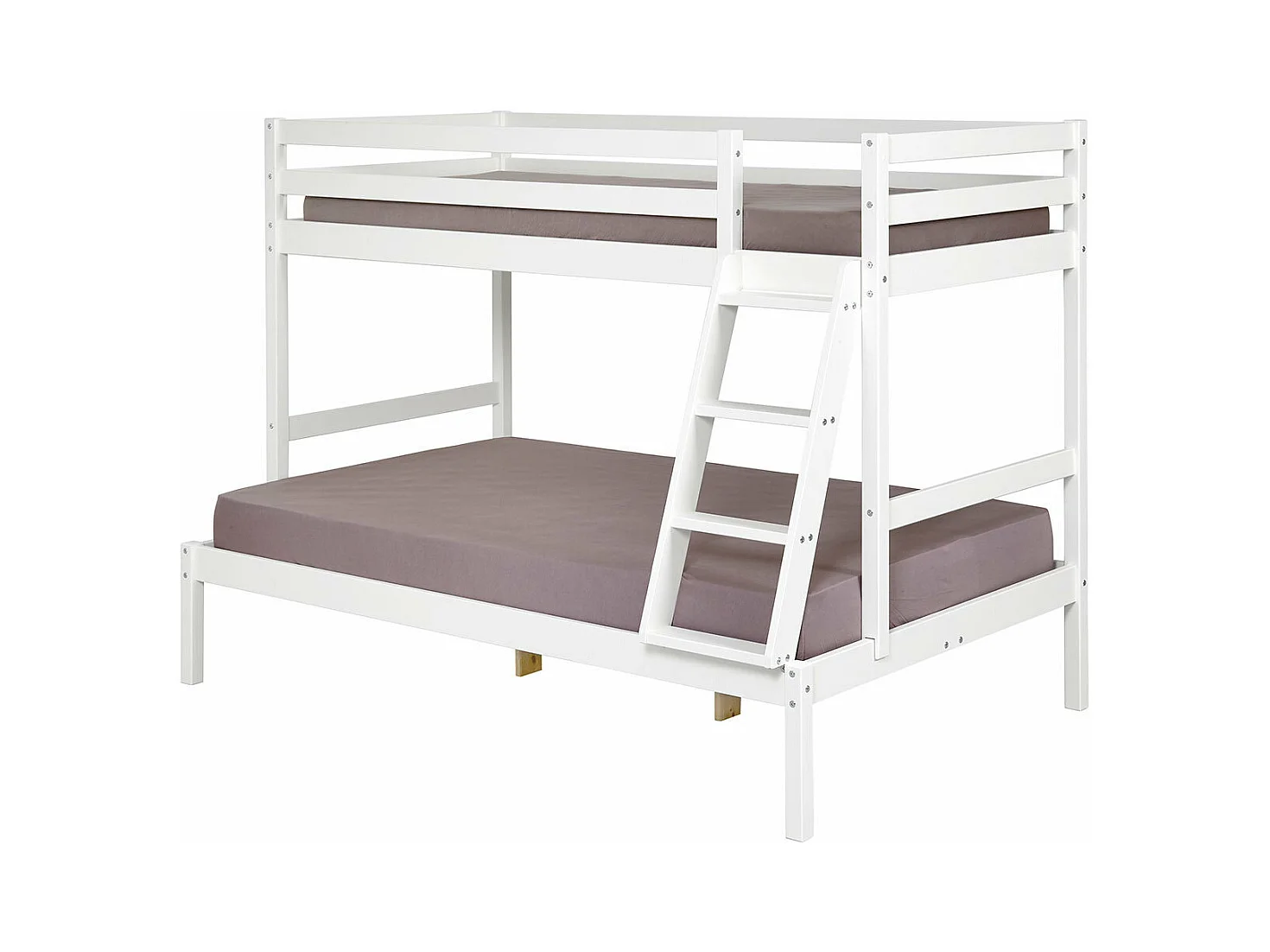 Lit superposé 140x190 cm bois massif blanc JULIAN