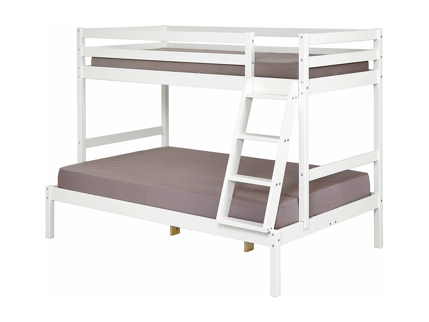 Lit superposé 140x190 cm bois massif blanc JULIAN