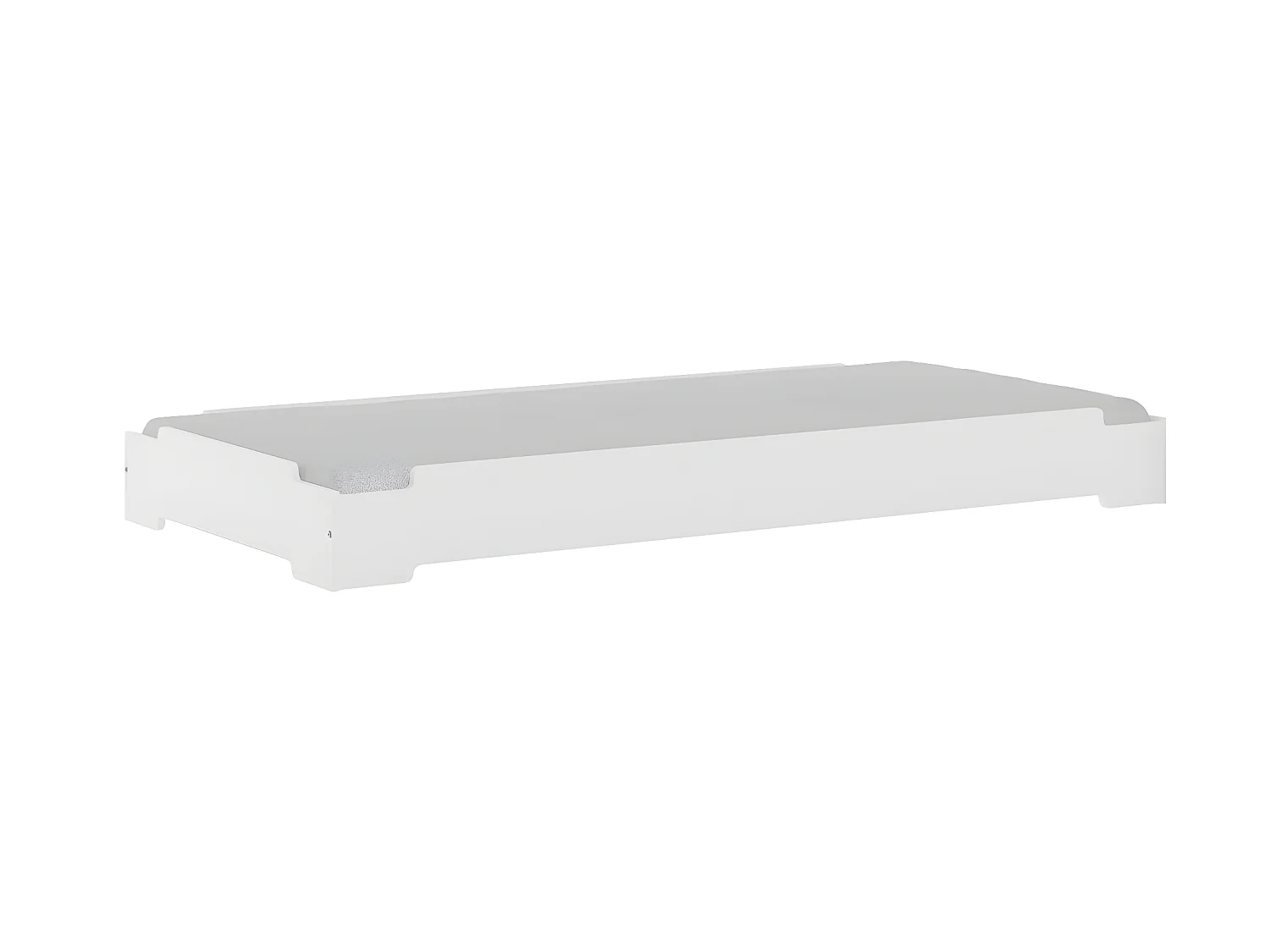 Lit empilable 90x190 cm panneaux de fibres blanc STACK