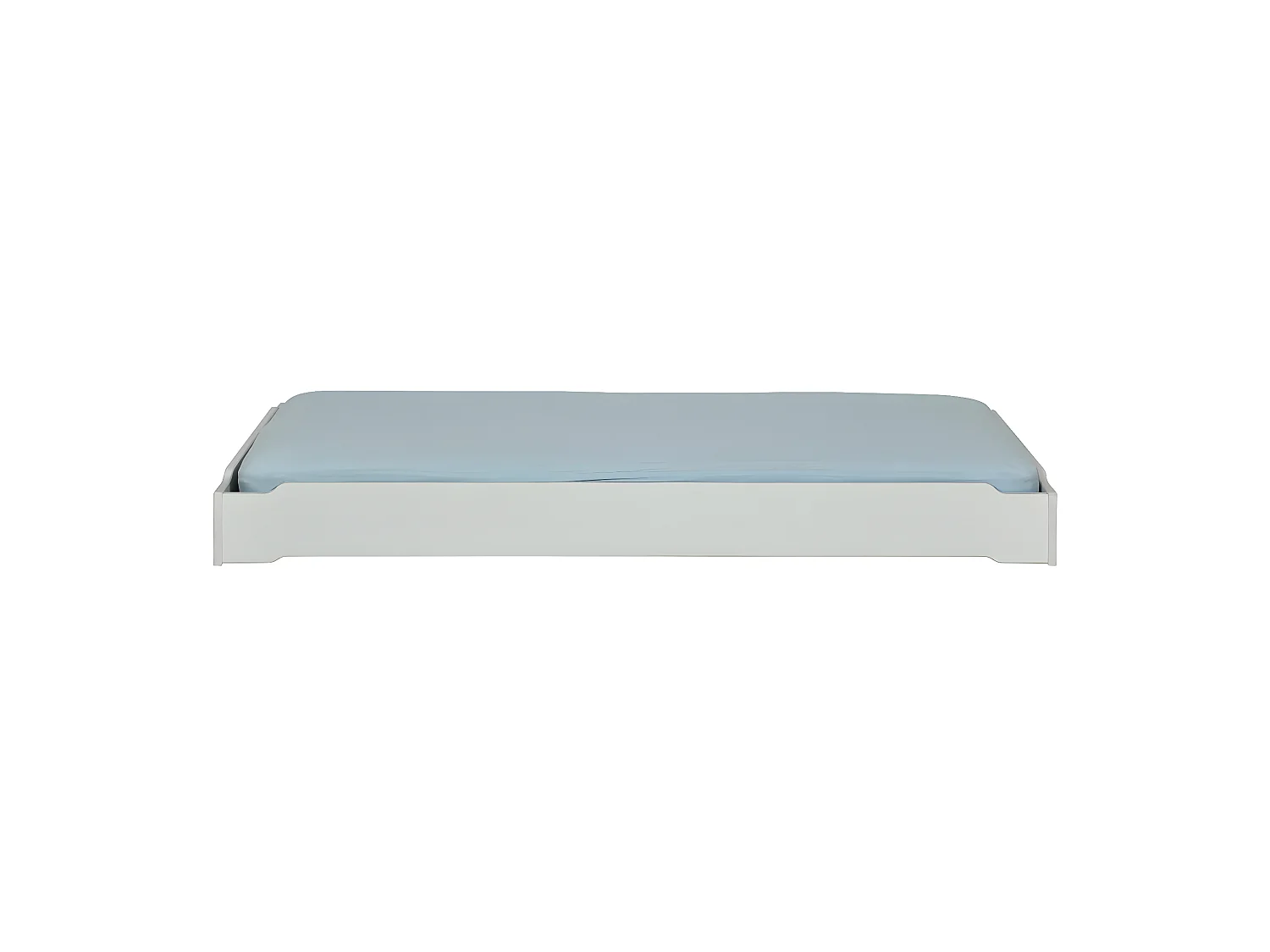 Lit empilable avec matelas 90x190 cm bois massif gris JELLY