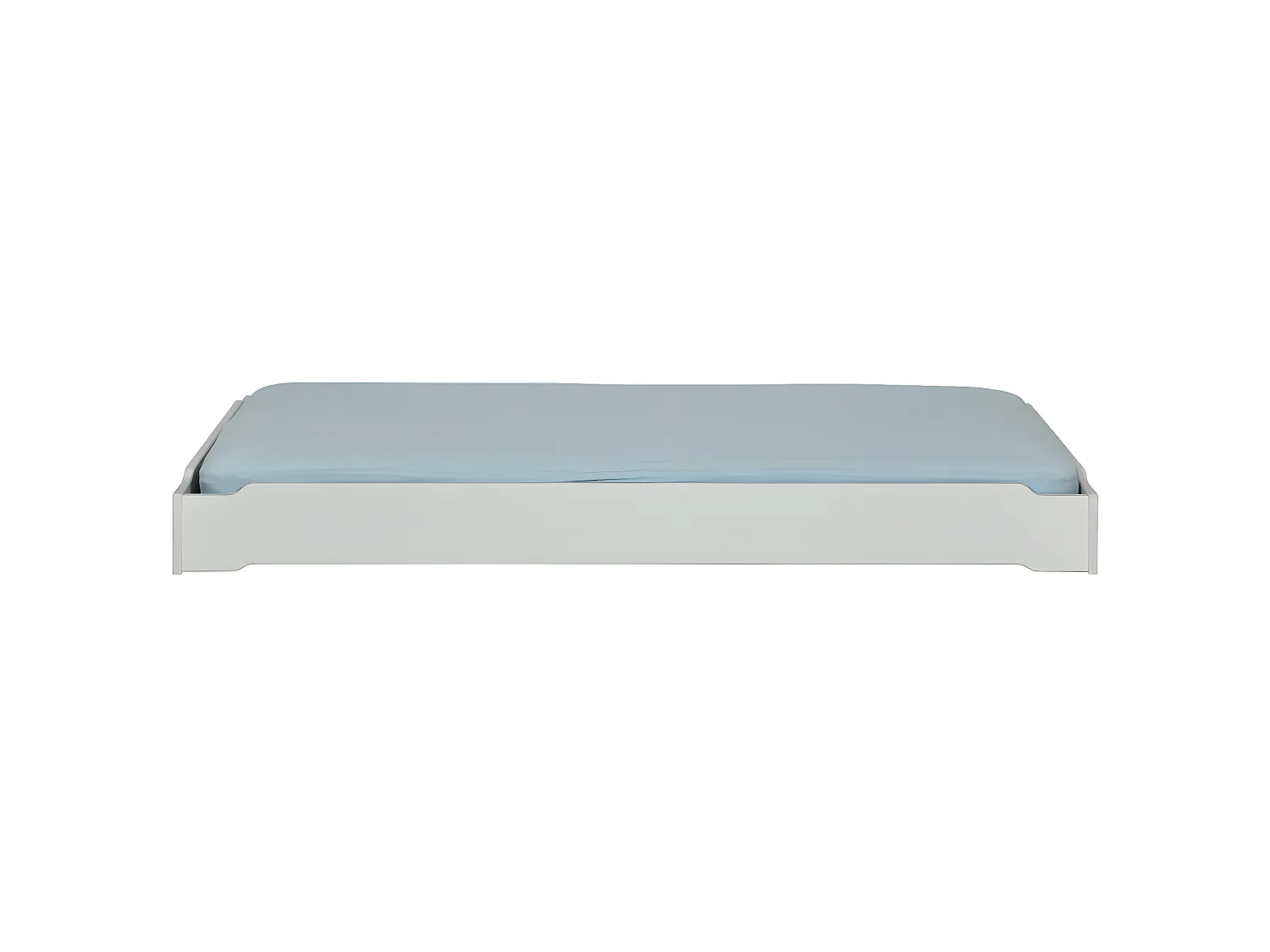 Lit empilable avec matelas 90x190 cm bois massif gris JELLY